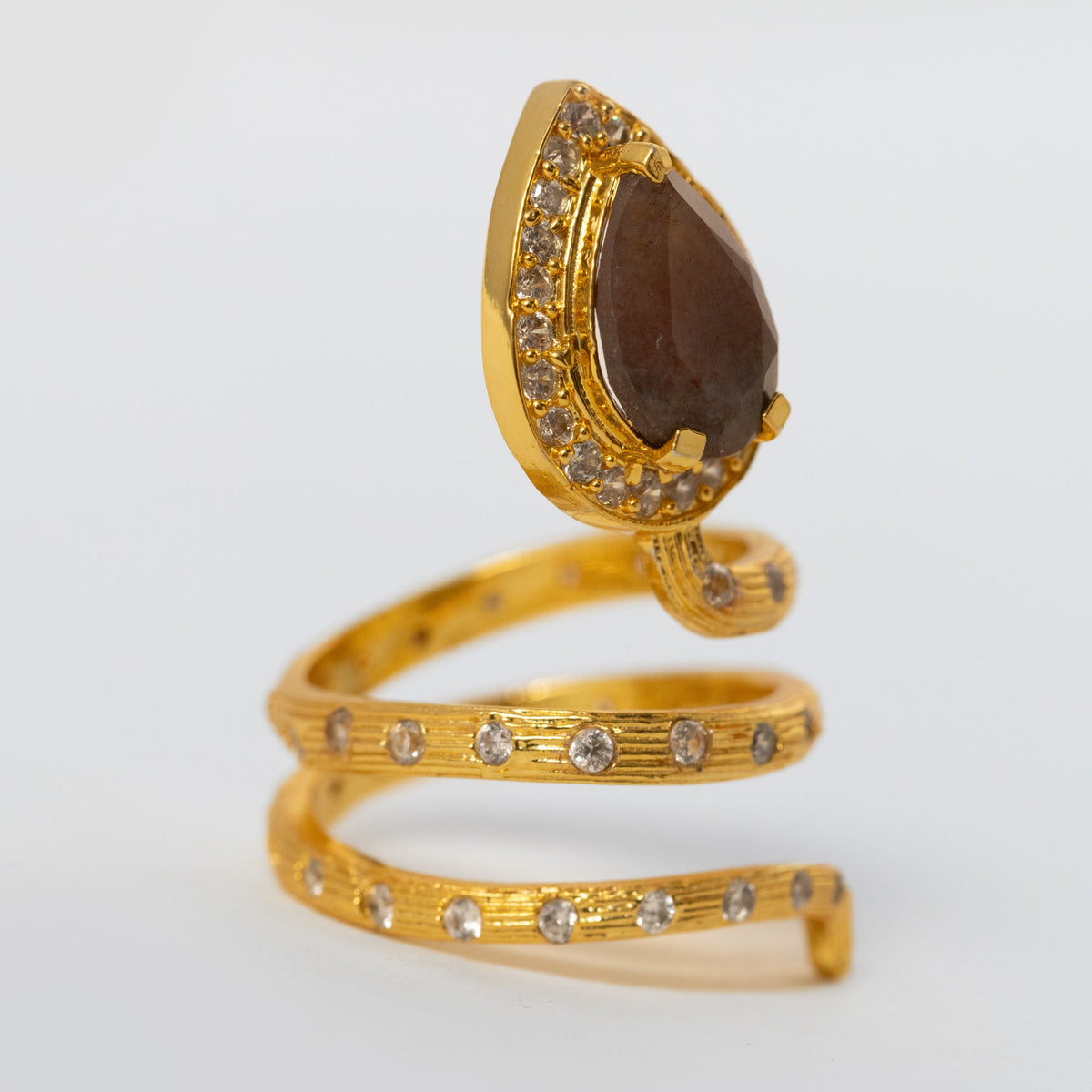 Gilded Coil Birthstone Ring