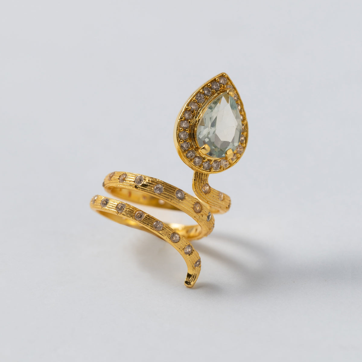 Gilded Coil Birthstone Ring