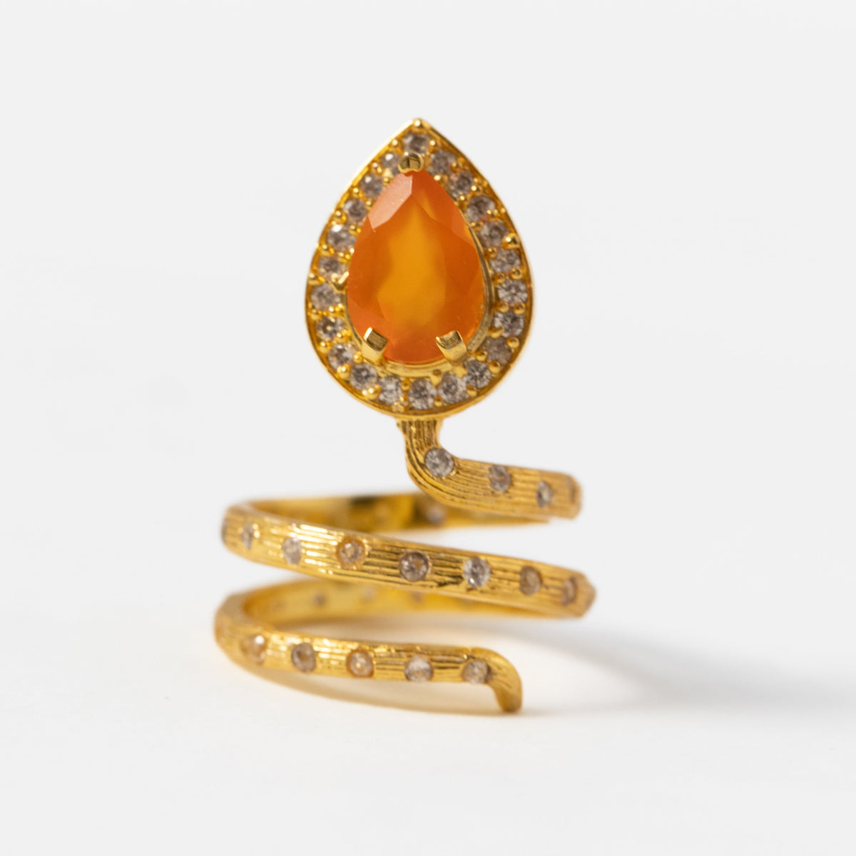 Gilded Coil Birthstone Ring