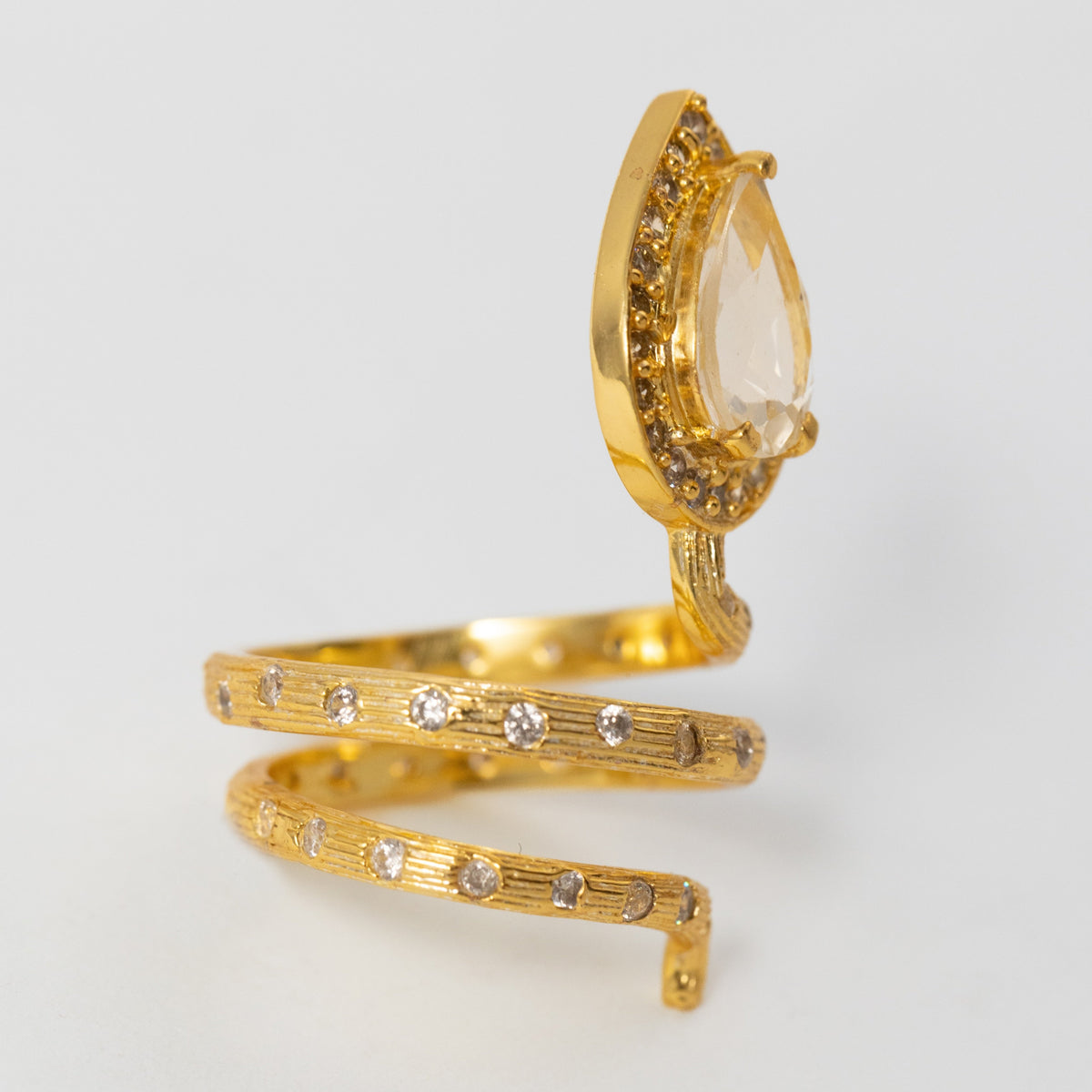 Gilded Coil Birthstone Ring