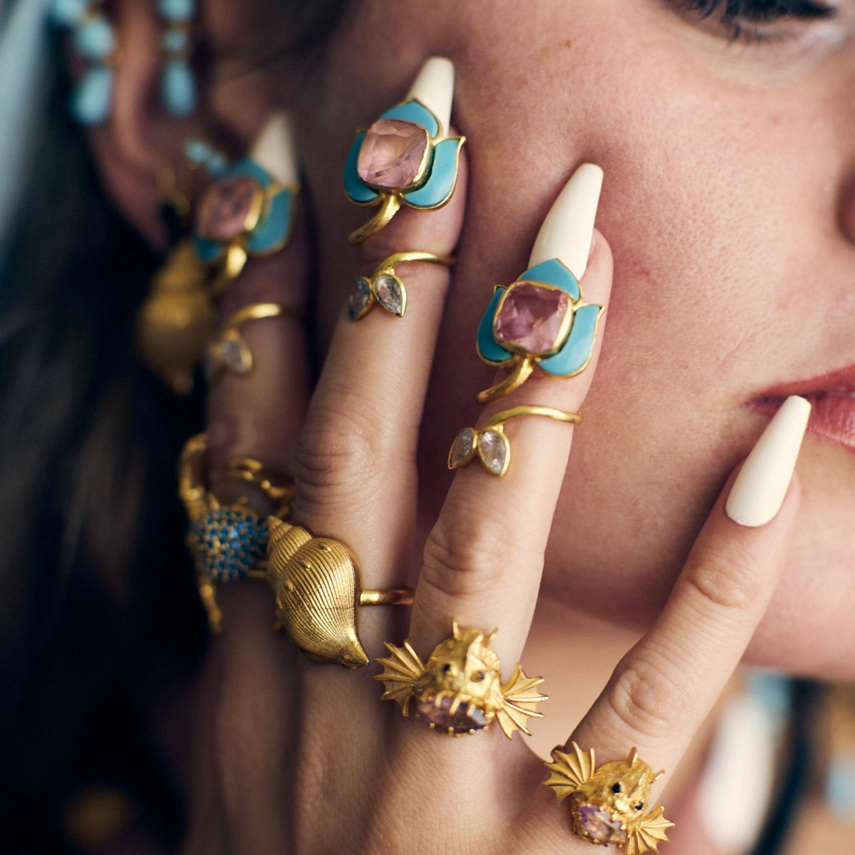 Siren Lotus Nail Ring