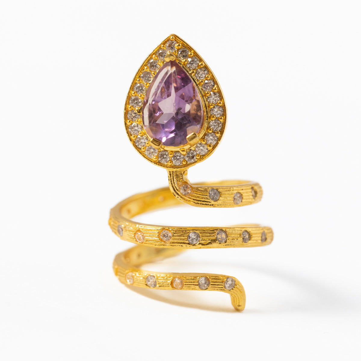 Gilded Coil Birthstone Ring