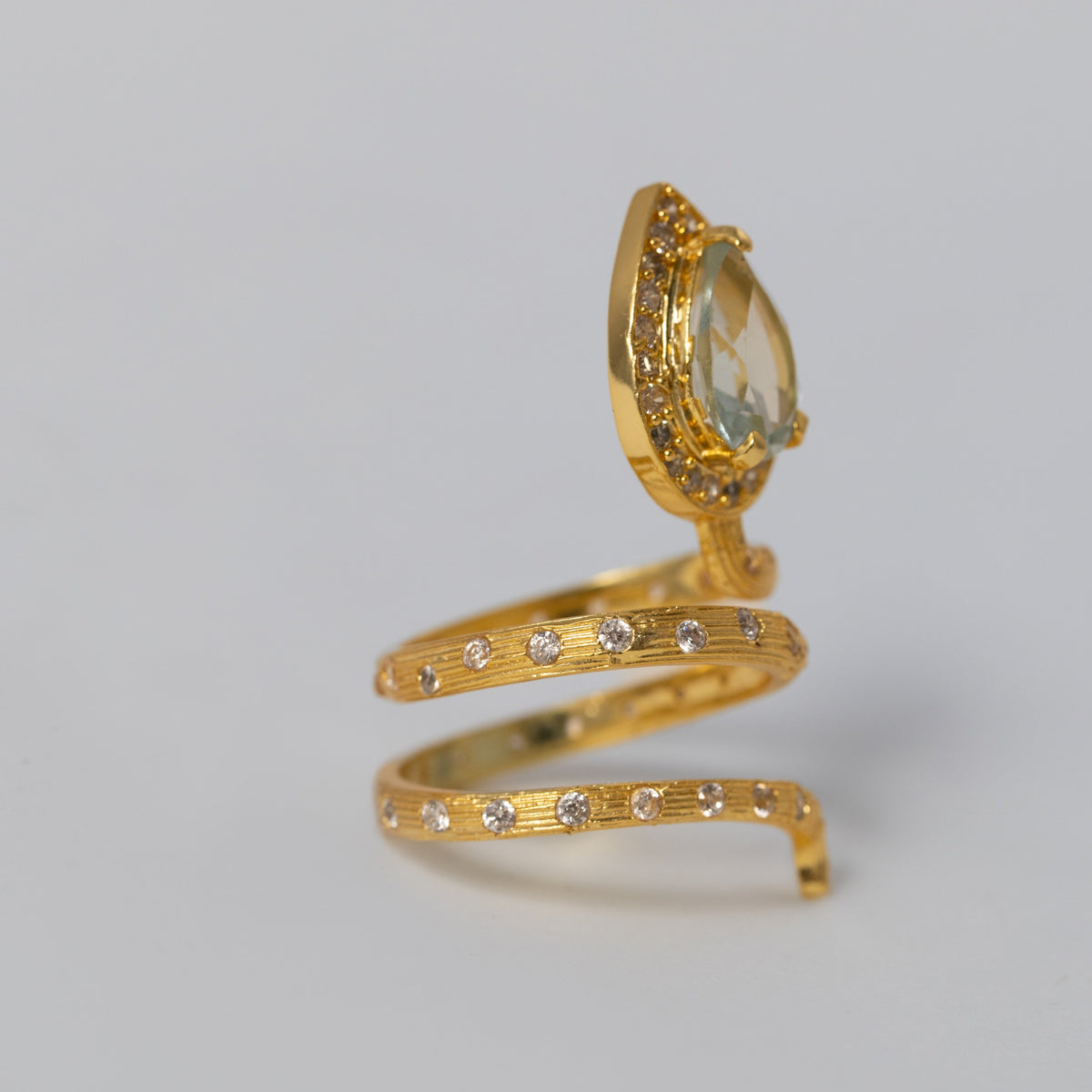Gilded Coil Birthstone Ring