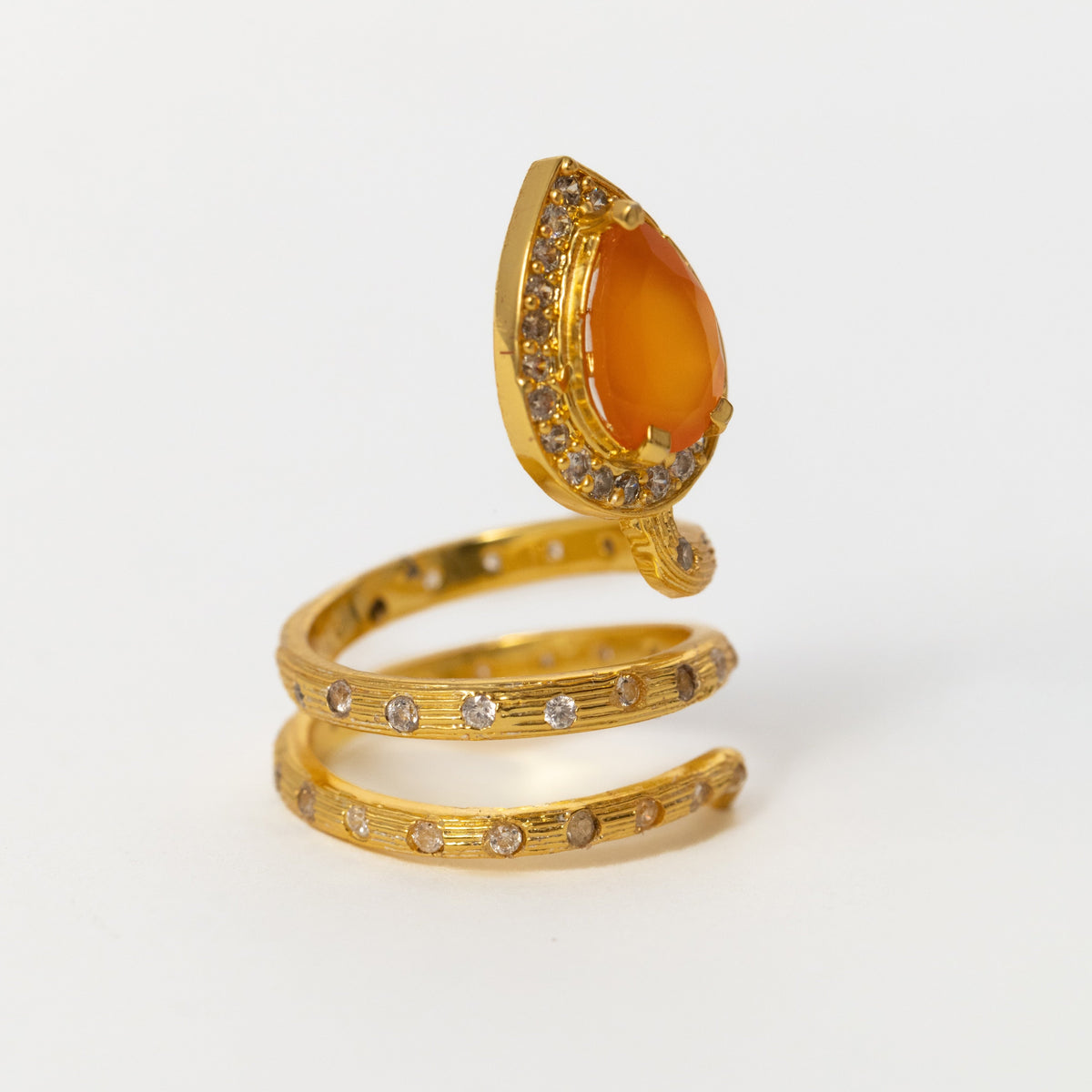 Gilded Coil Birthstone Ring