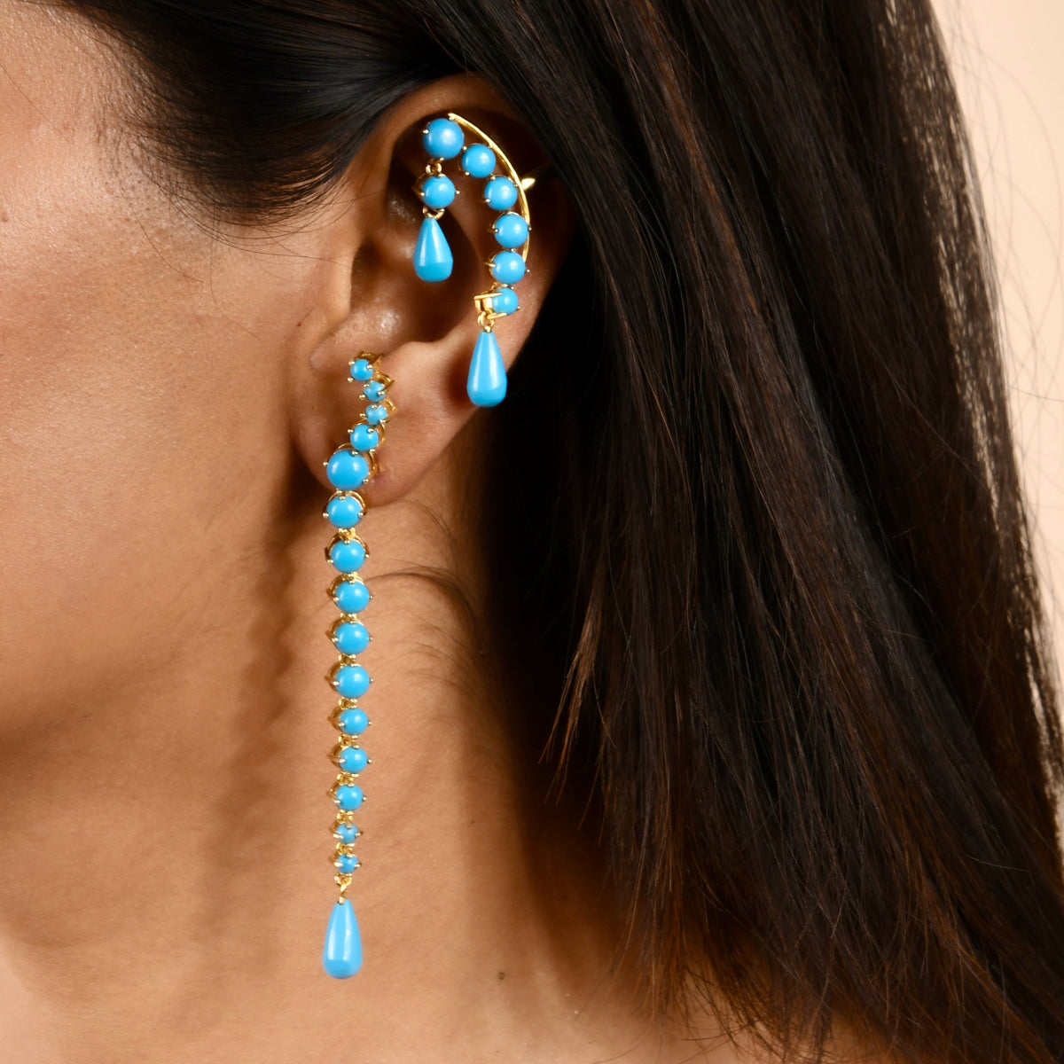 Waves of Blue Ear Cuff