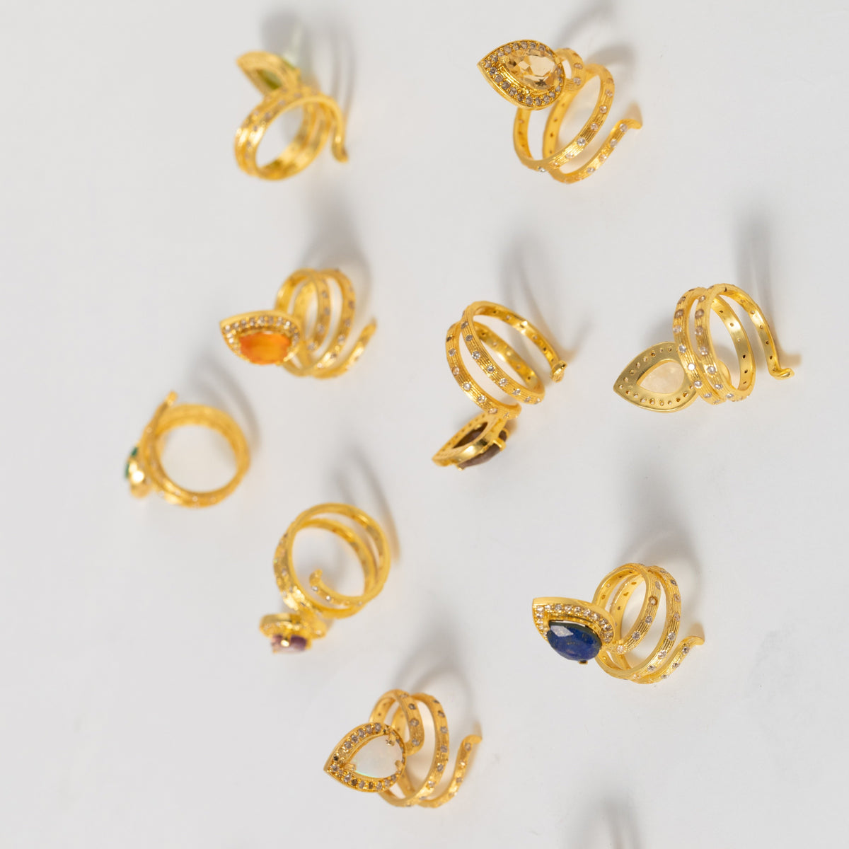 Gilded Coil Birthstone Ring