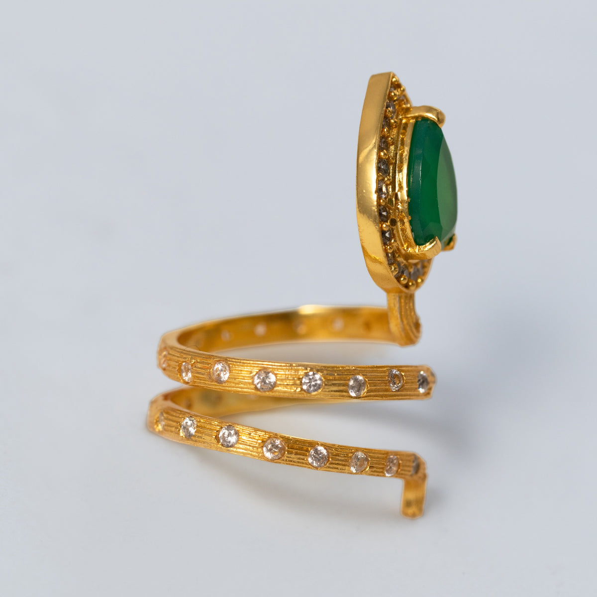 Gilded Coil Birthstone Ring