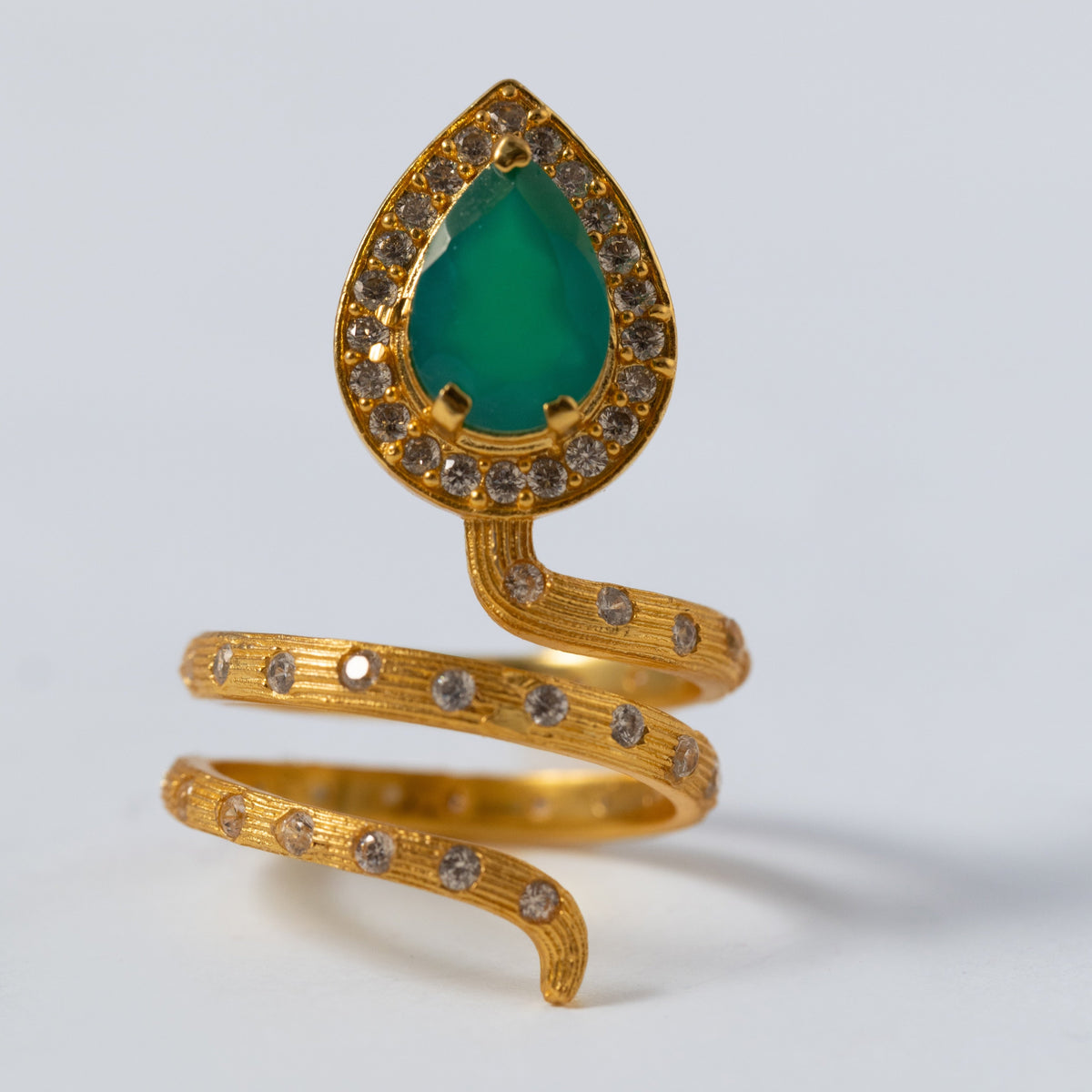 Gilded Coil Birthstone Ring
