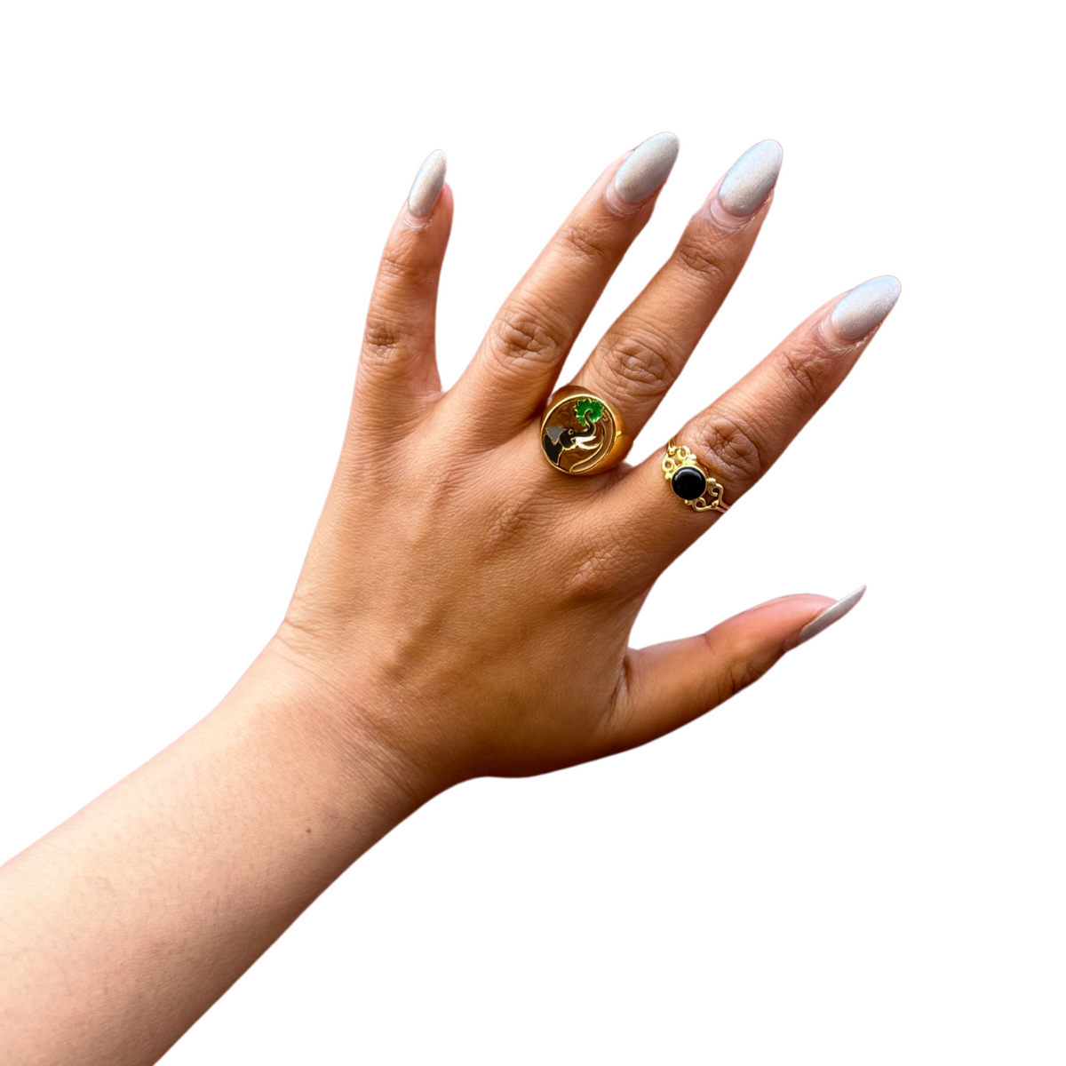 Elephant Enamel Signet Ring