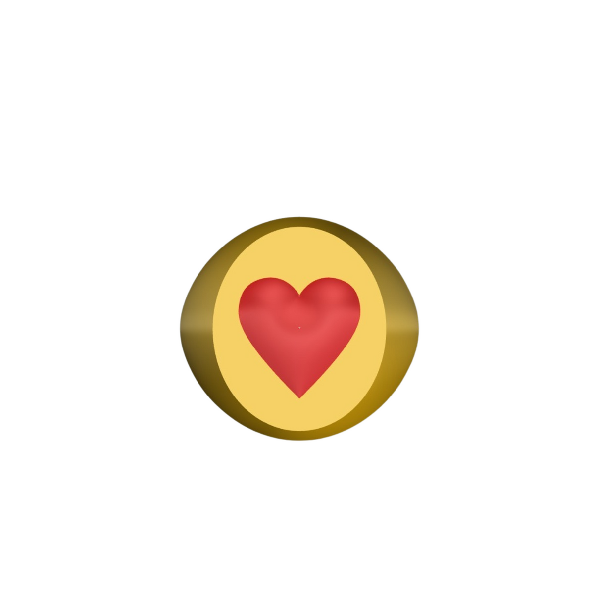 Heart Enamel Signet Ring