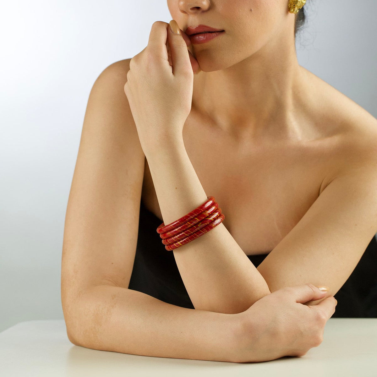 Red & Yellow Lac Bangle