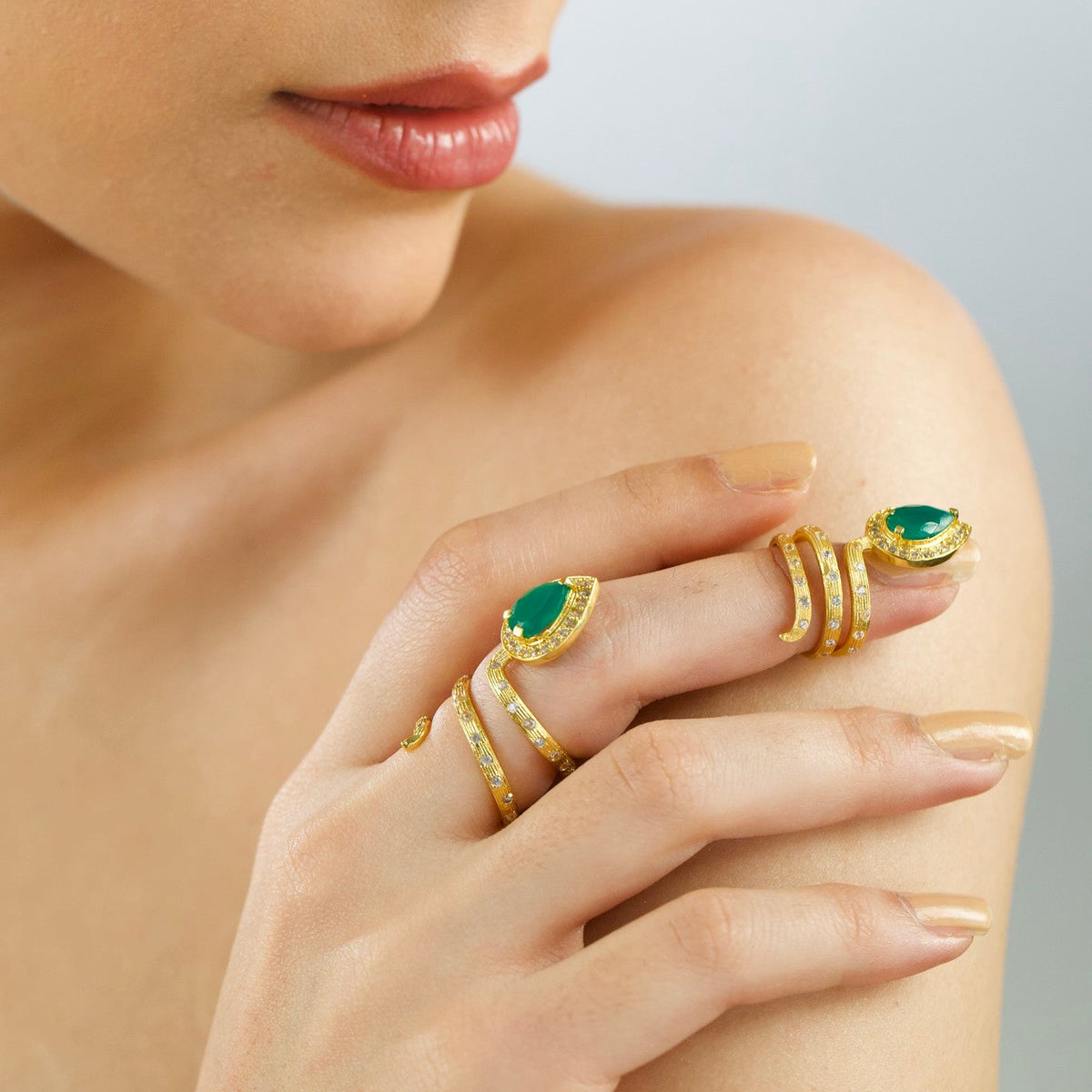 Gilded Coil Birthstone Ring