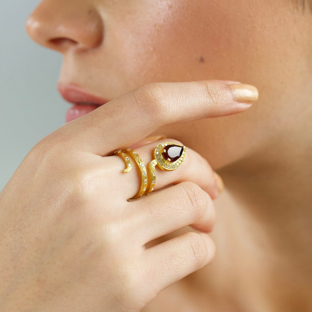 Gilded Coil Birthstone Ring